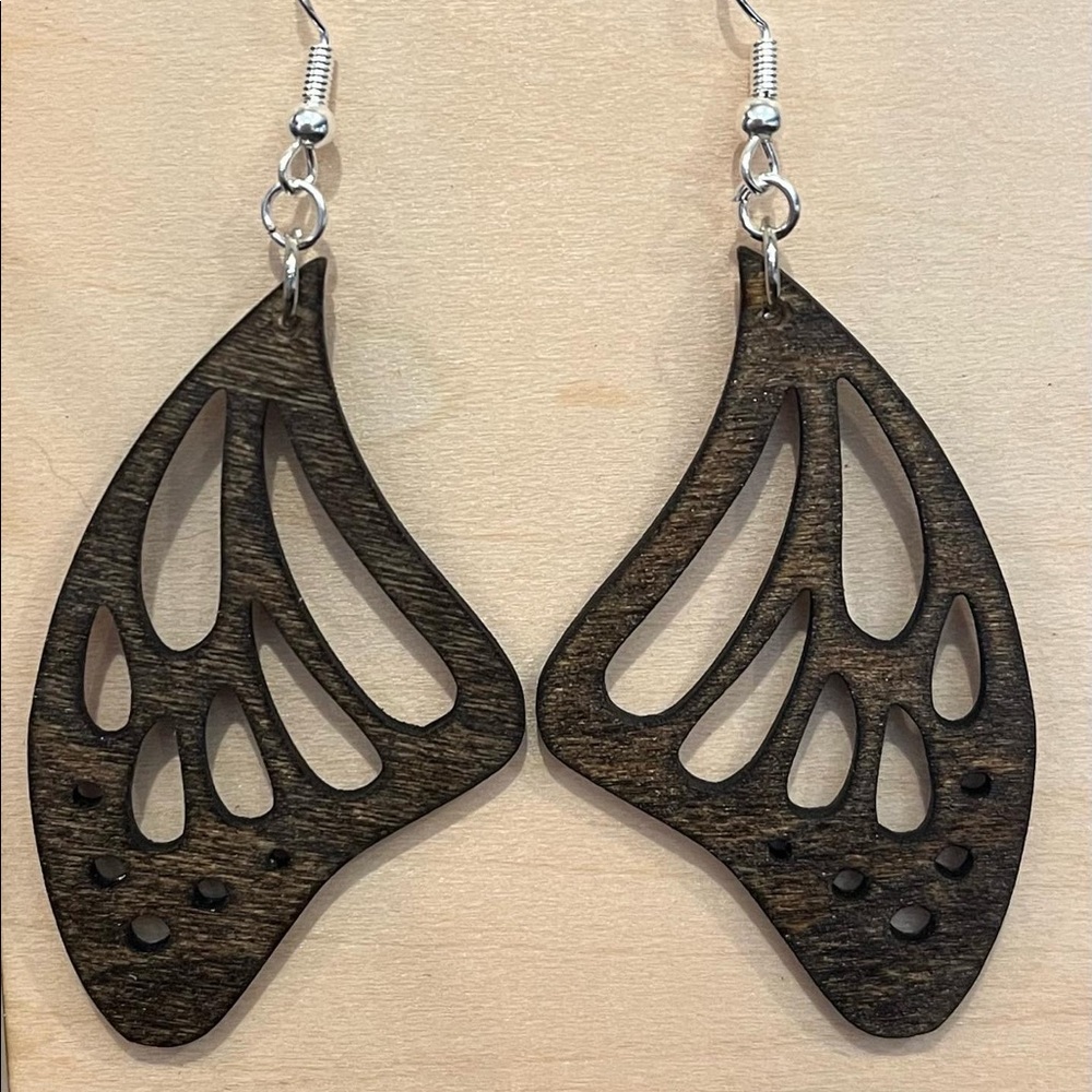Butterfly earrings, butterfly jewelry, wooden earrings, wood jewelry